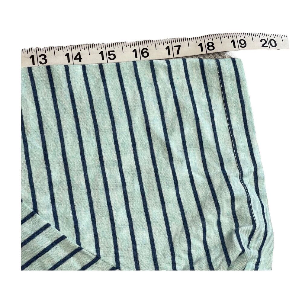 St John's Bay Polo Shirt Men's Large Green Navy Striped Cotton Golf Performance - Picture 6 of 6